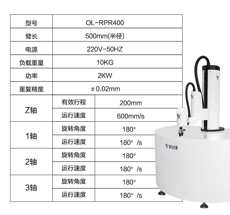 SCARA 机器人参数 SCARA 机器人参数
